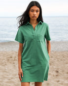 Made in Canada 100% Cotton Popover Dress Green - Province of Canada 