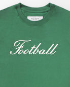 Made in Canada 100% Organic Cotton Soccer Football Script Flag Tee Green - Unisex - Province of Canada  