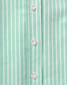 Made in Canada 100% Cotton Oxford Wide Stripe Dress Green - Province of Canada