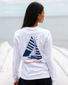 Made in Canada 100% Organic Cotton Sailboat Long Sleeve Tee White - Unisex - Province of Canada