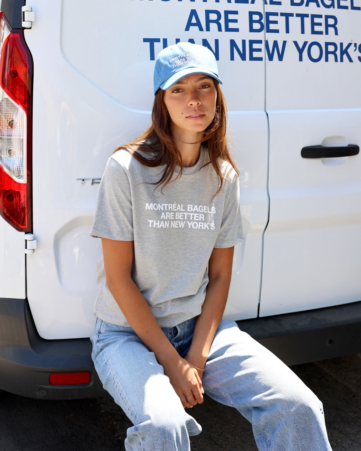 Made in Canada 100% Organic Cotton Montreal Bagels Tee Heather Grey - Unisex - Province of Canada