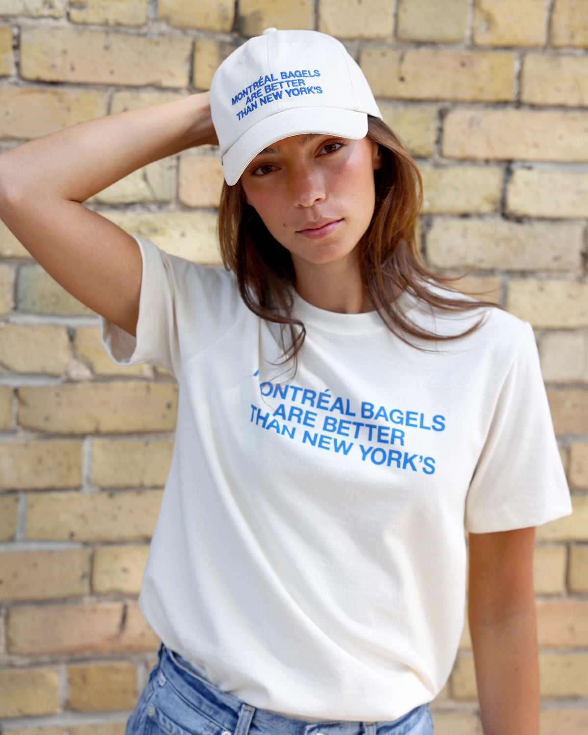 Made in Canada 100% Cotton Montreal Bagels Baseball Hat Natural Cream - Province of Canada