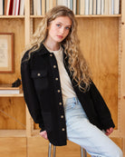 Made in Canada 100% Cotton Reverse Fleece Overshirt Black - Unisex - Province of Canada 