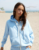 Made in Canada 100% Cotton French Terry Zip Hoodie Sky Blue - Unisex - Province of Canada 