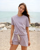 Made in Canada 100% Certified Organic Cotton Monday Tee T-Shirt Mauve Lavender Purple - Province of Canada