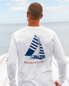 Made in Canada 100% Organic Cotton Sailboat Long Sleeve Tee White - Unisex - Province of Canada