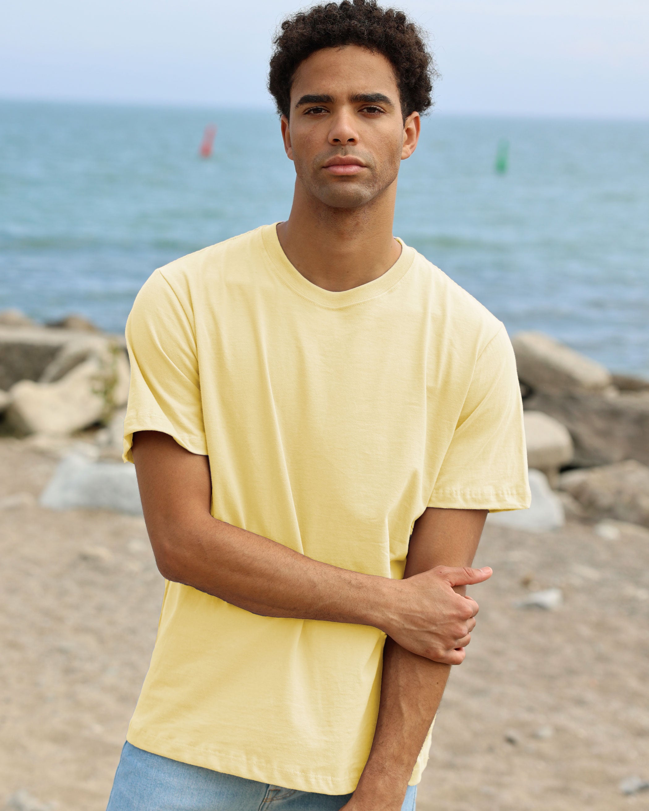 Made in Canada 100% Organic Cotton Monday Tee Butter - Unisex - Province of Canada 