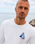 Made in Canada 100% Organic Cotton Sailboat Long Sleeve Tee White - Unisex - Province of Canada