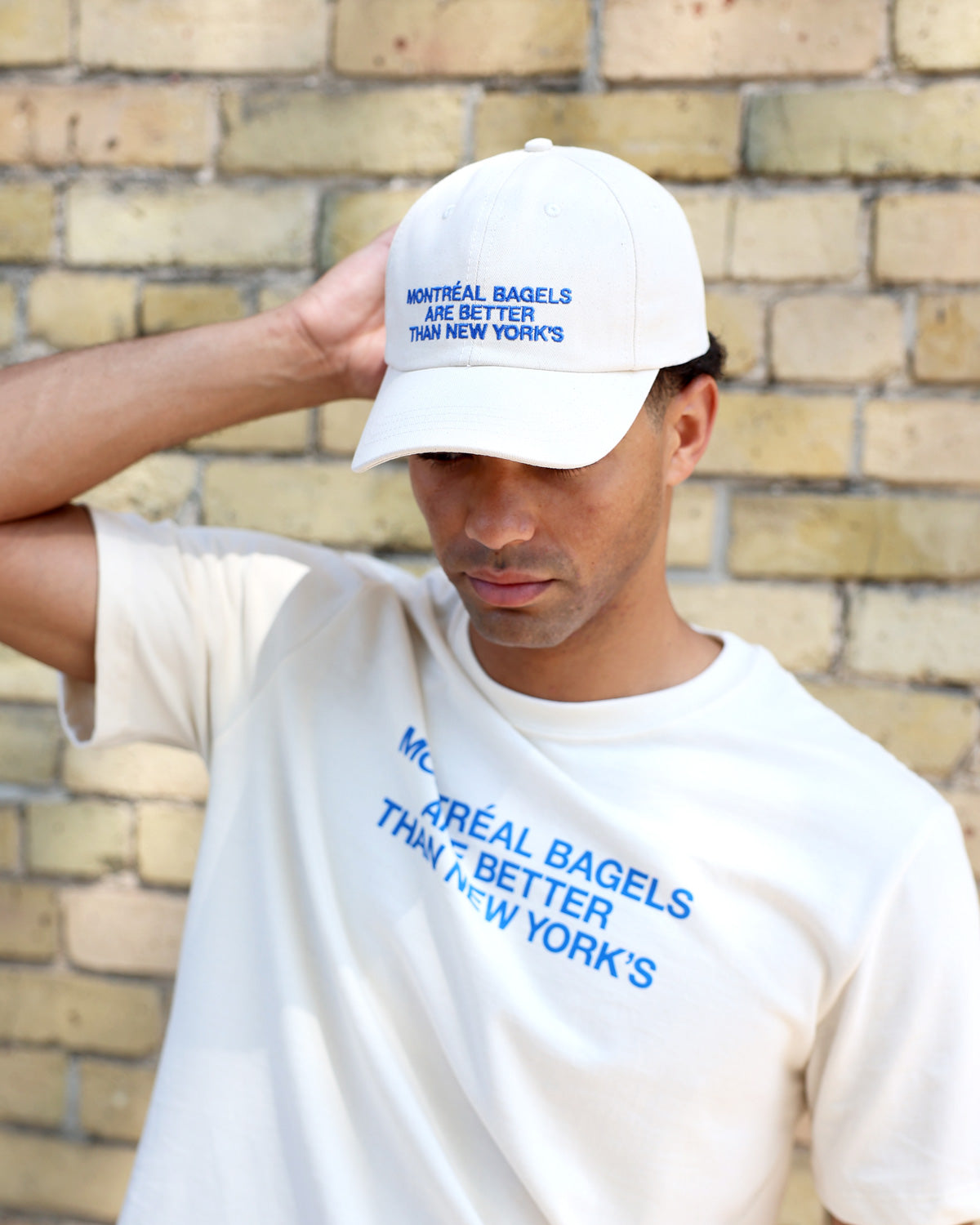 Made in Canada 100% Cotton Montreal Bagels Baseball Hat Natural Cream - Province of Canada