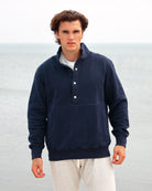 Made in Canada 100% Cotton Reverse Fleece Pullover Navy - Unisex - Province of Canada