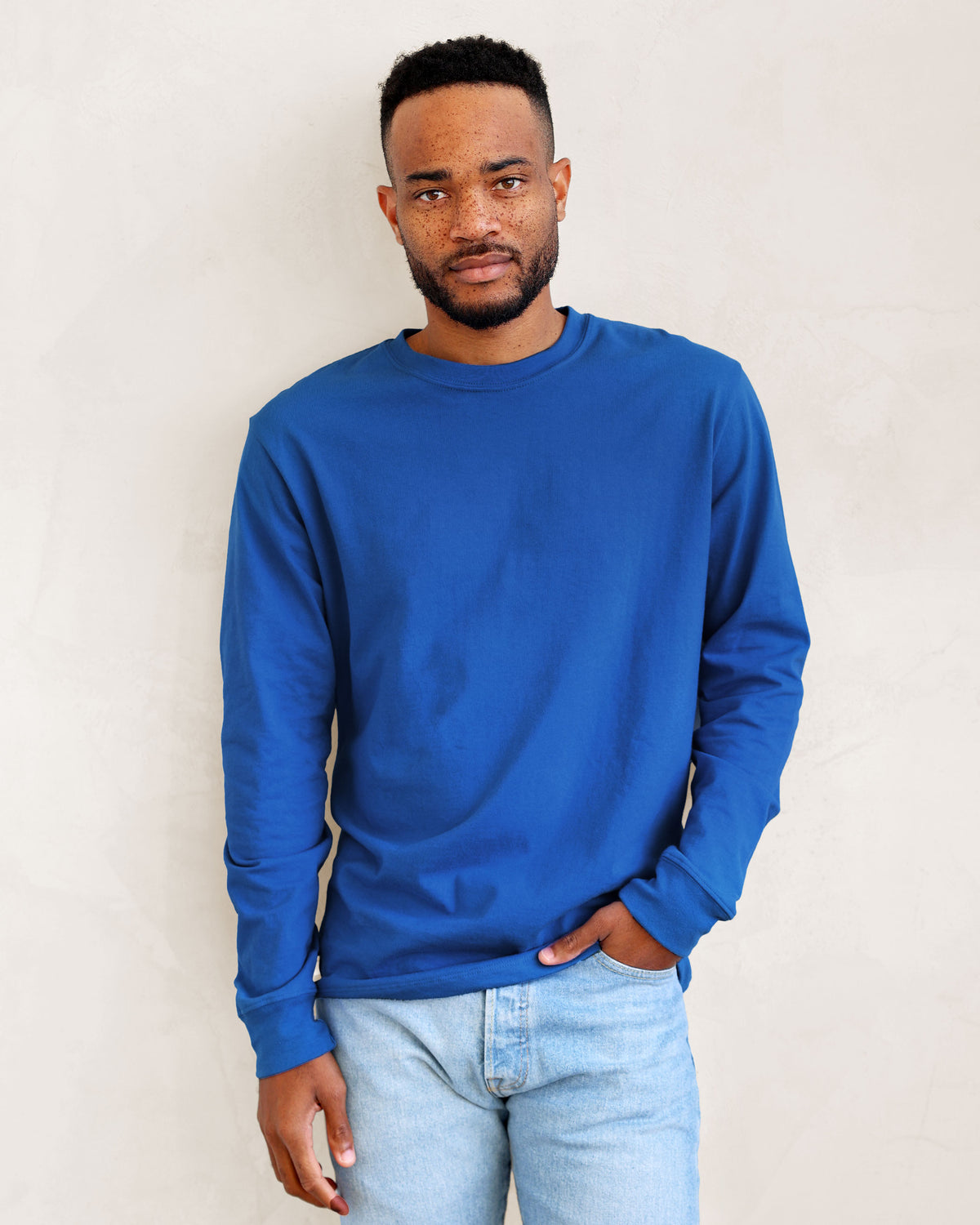 Made in Canada 100% Organic Cotton Monday Long Sleeve Tee T-Shirt Royal Blue - Province of Canada