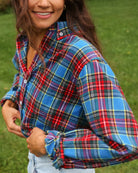 Made in Canada 100% Cotton Juniper  Plaid Flannel Shirt Blue Green Red Yellow - Unisex - Province of Canada