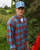 Made in Canada 100% Cotton Juniper  Plaid Flannel Shirt Blue Green Red Yellow - Unisex - Province of Canada