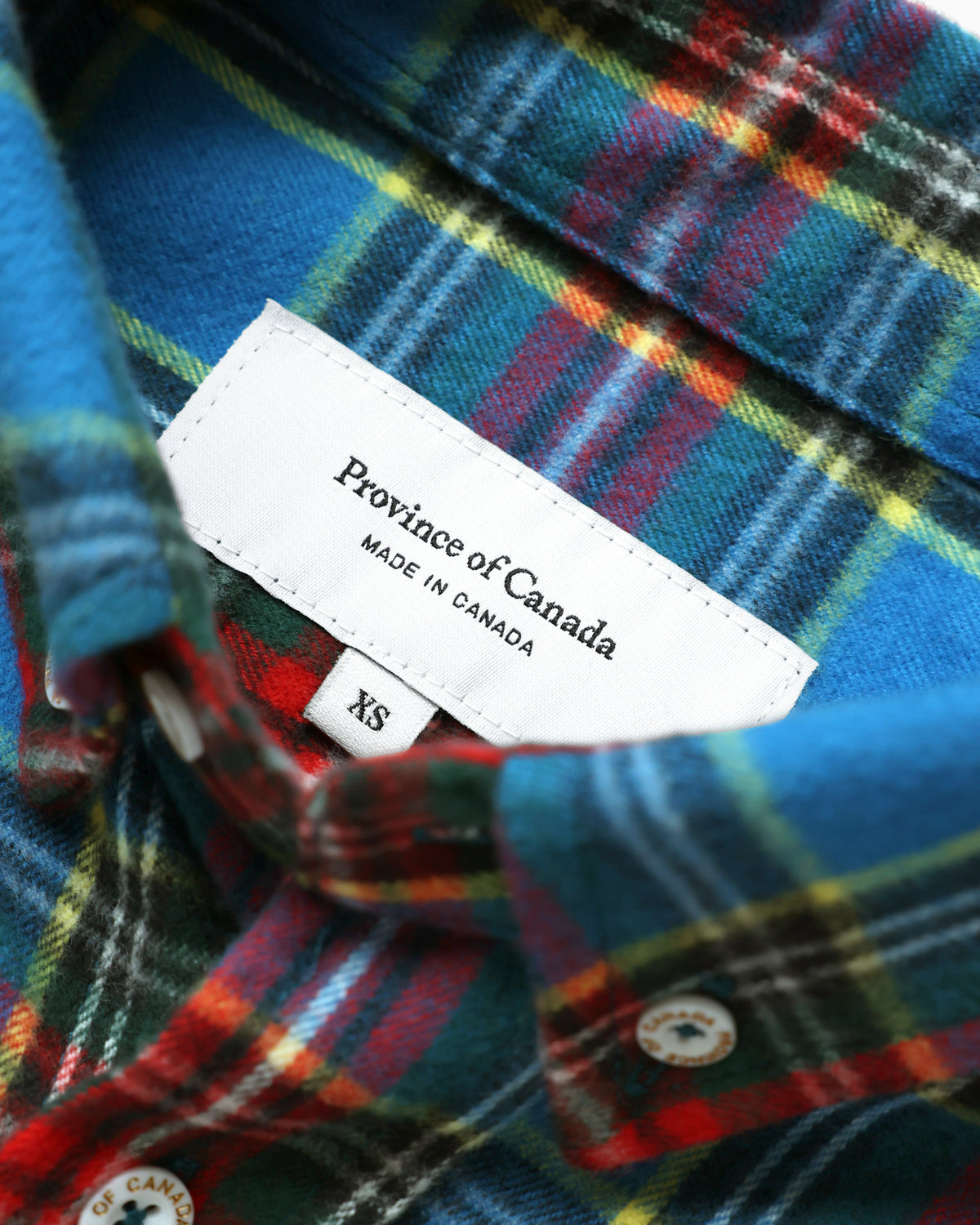 Made in Canada 100% Cotton Juniper  Plaid Flannel Shirt Blue Green Red Yellow - Unisex - Province of Canada