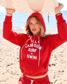 Made in Canada Surf and Swim Fleece Hoodie Red - Unisex - Province of Canada