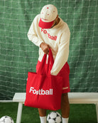 Made in Canada 100% Cotton Football Helvetica Tote Bag Red - Province of Canada