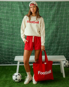 Made in Canada 100% Cotton Football Helvetica Tote Bag Red - Province of Canada