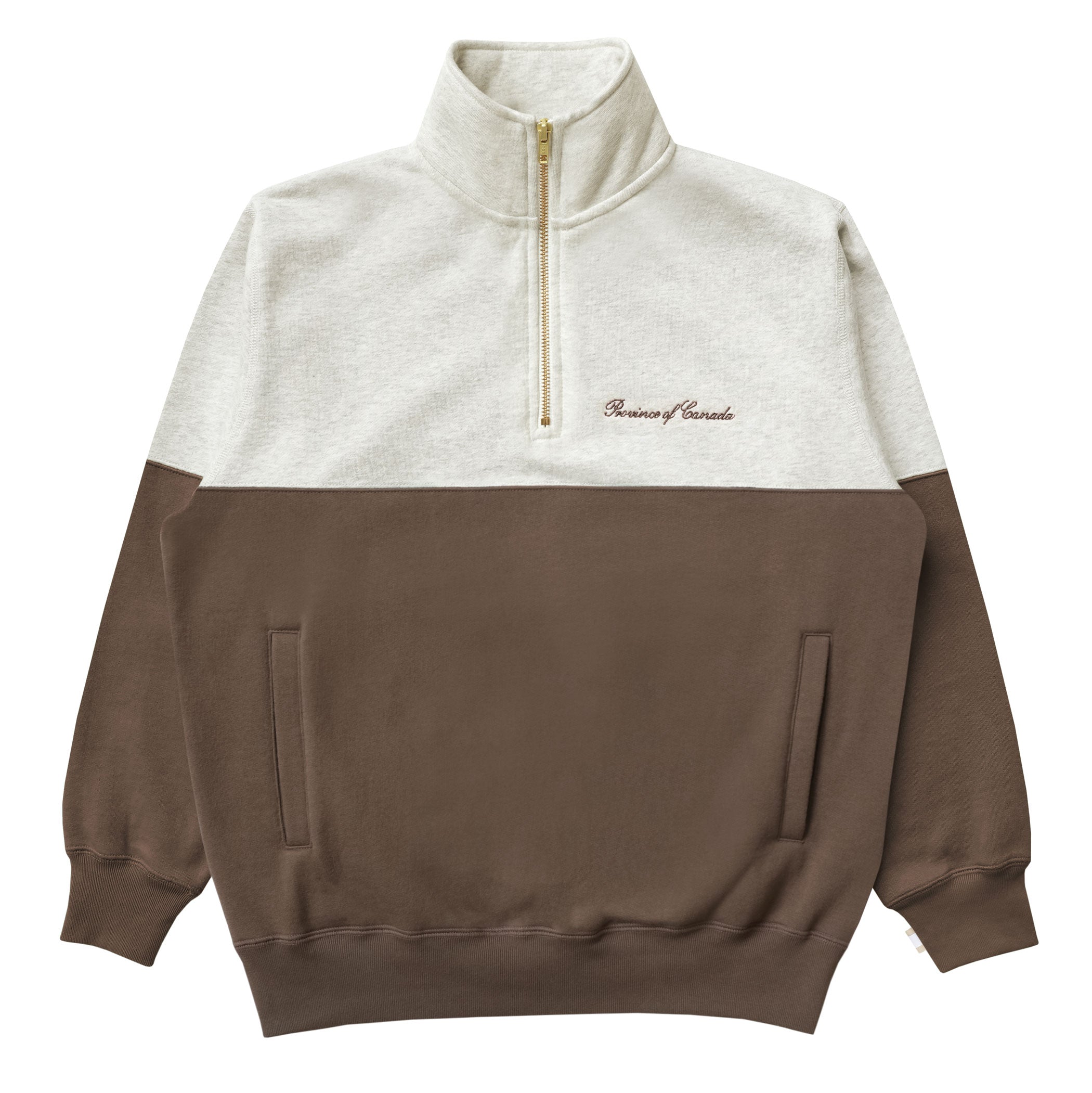 Made in Canada Club Cotton Fleece Half Zip Chestnut Unisex - Province of Canada