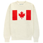 Made Knit in Canada 100% Cotton Canada Flag Cotton Knit Sweater Cream - Unisex - Province of Canada
