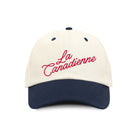 Made in Canada 100% Cotton La Canadienne Baseball Hat - Province of Canada Natural and Navy Blue