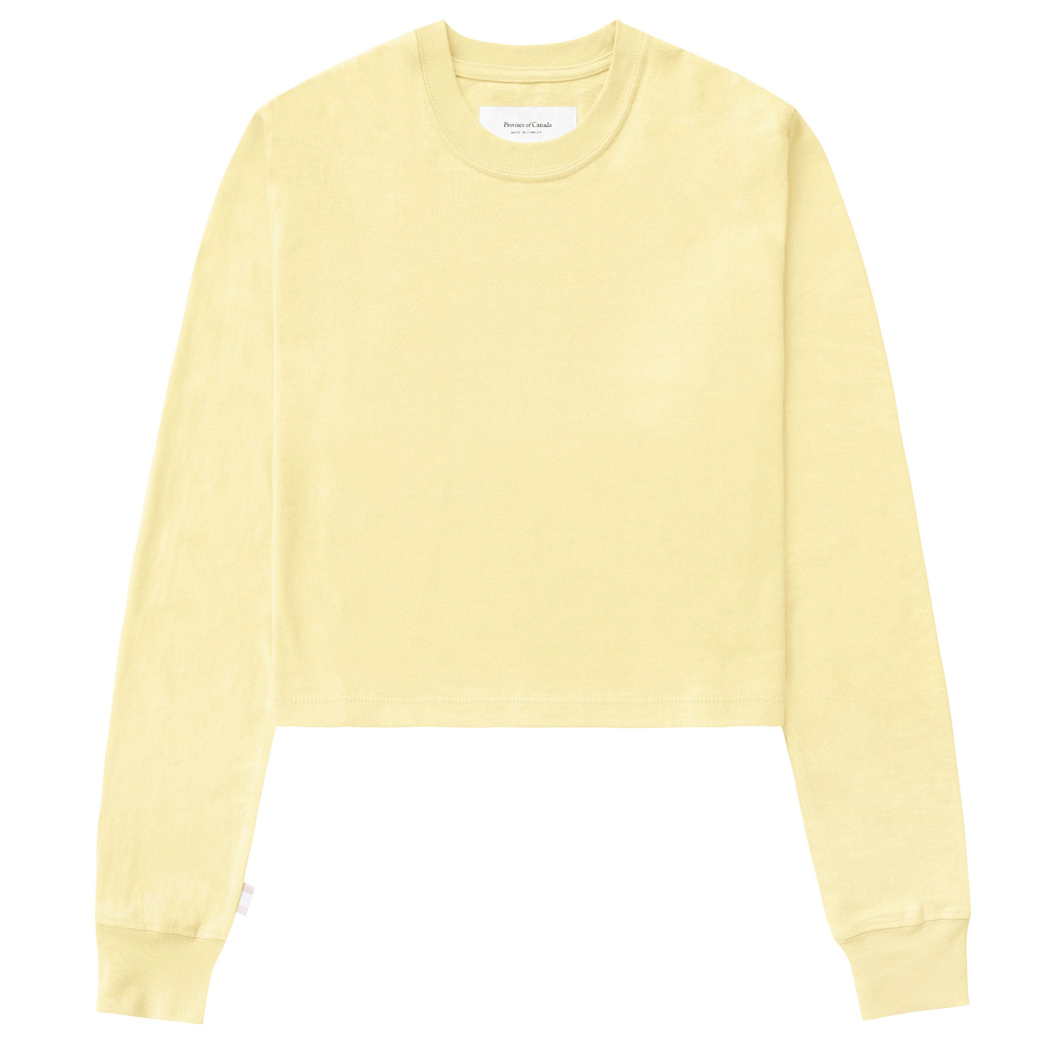 Made in Canada 100% Organic Cotton Monday Long Sleeve Crop Top Butter - Unisex - Province of Canada 