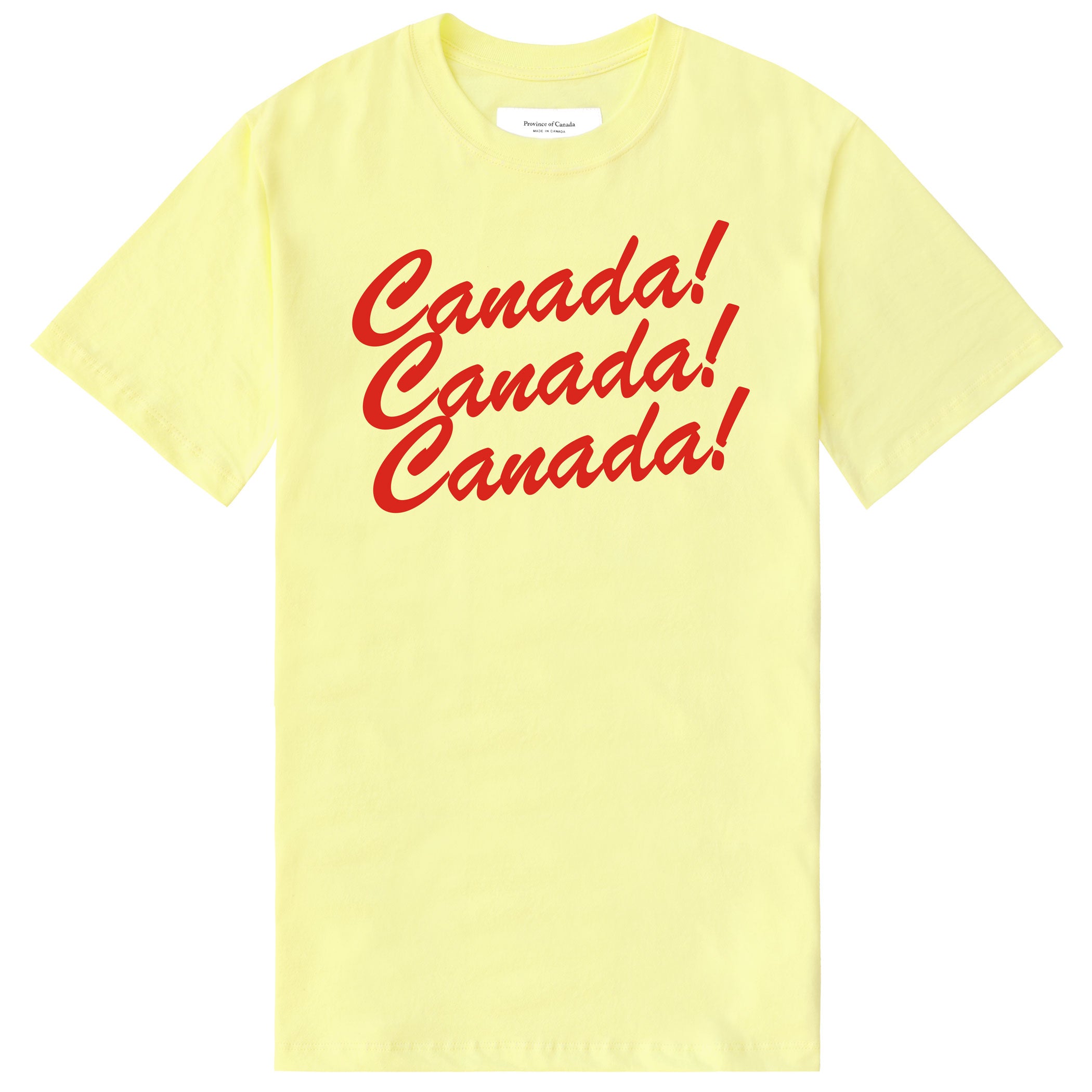 Made in Canada Organic Cotton Canada Day T-Shirt Tee Lemon Yellow - Unisex - Province of Canada