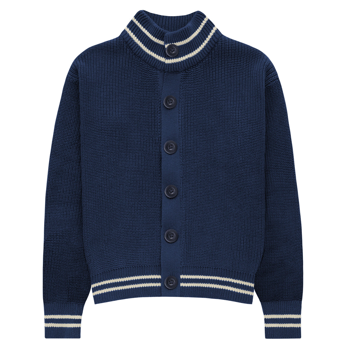 Made in Canada 100% Cotton Knit Cardigan Marine - Unisex - Province of Canada
