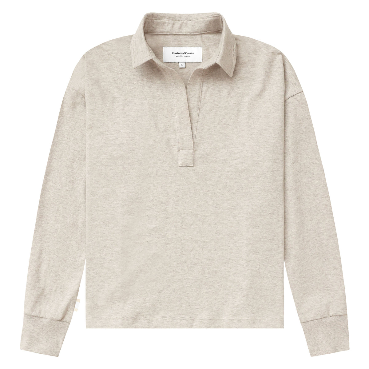 Made in Canada 100% Organic Cotton Thursday Popover Long Sleeve Tee Oatmeal - Province of Canada