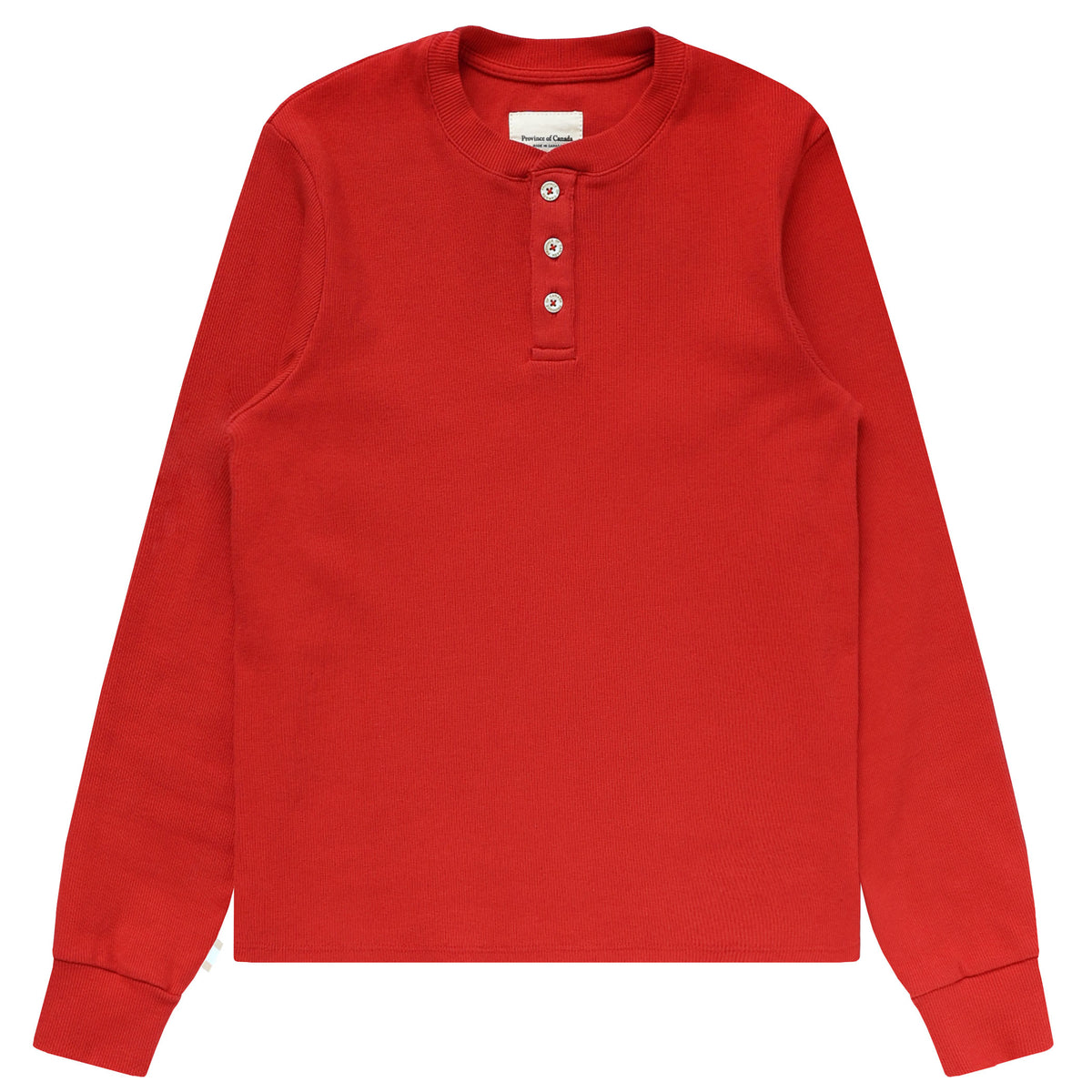 Made in Canada - Almost Pyjama Rib Henley Red - Unisex - Province of Canada