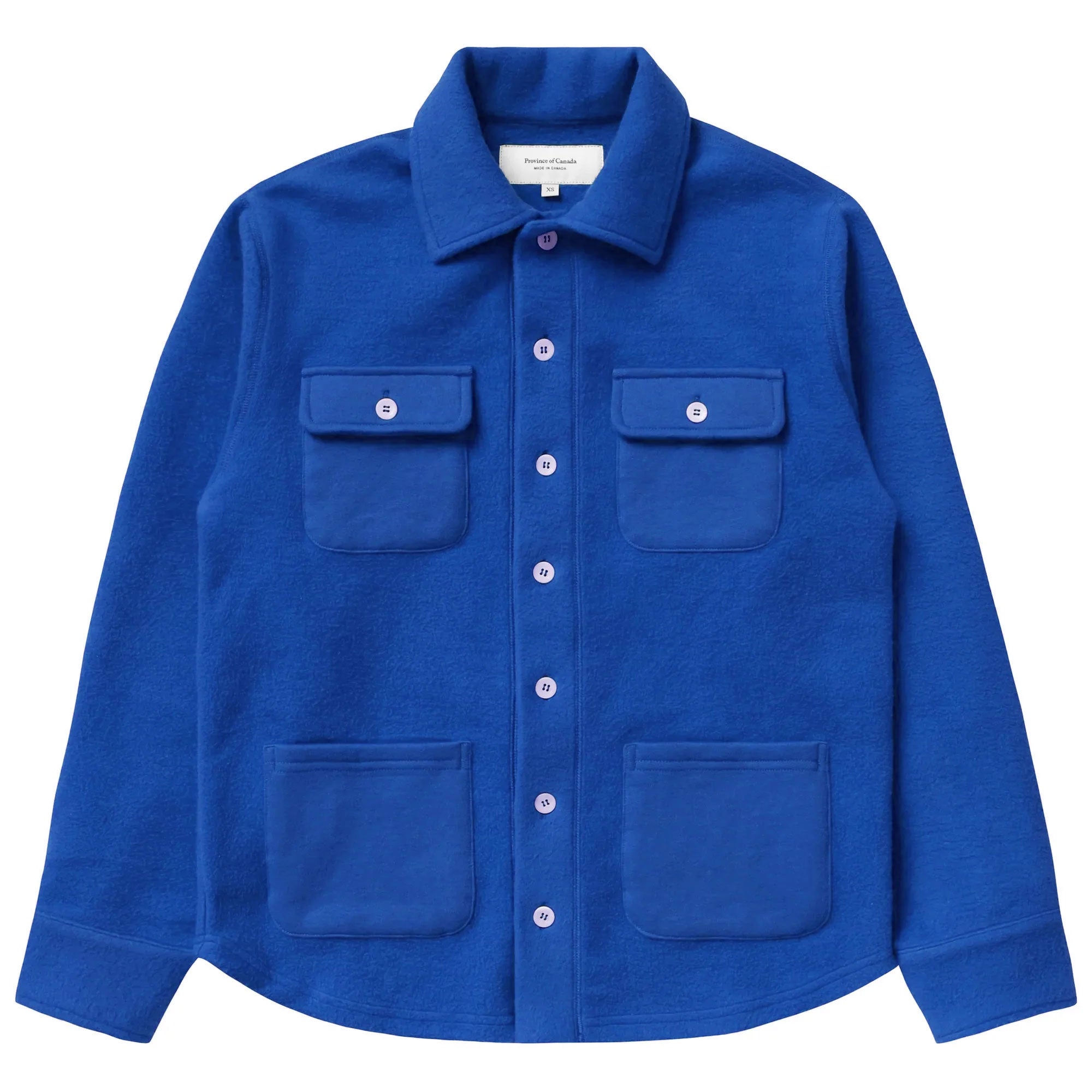 Reverse Fleece Overshirt Royal - Unisex - Made in Canada - Province of Canada
