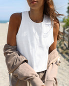 Made in Canada Organic Cotton Tuesday Tank Crop Top White Unisex - Province of Canada