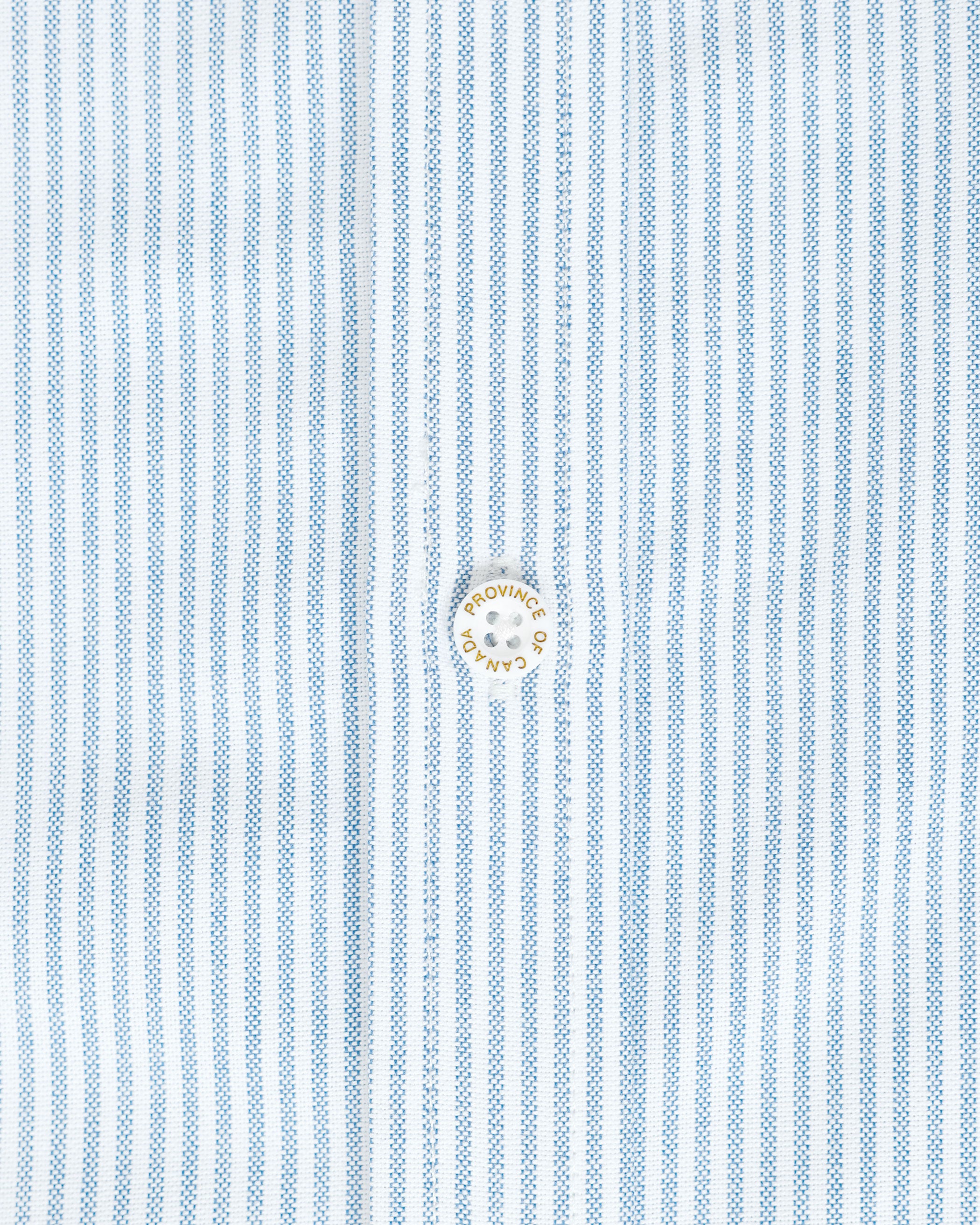 Made in Canada 100% Cotton Oxford  Stripe Button Down Shirt Light Blue - Unisex - Province of Canada