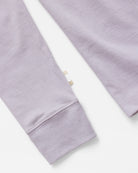 Made in Canada 100% Certified Organic Cotton Monday Long Sleeve Crop Top Mauve Lavendar Purple - Province of Canada