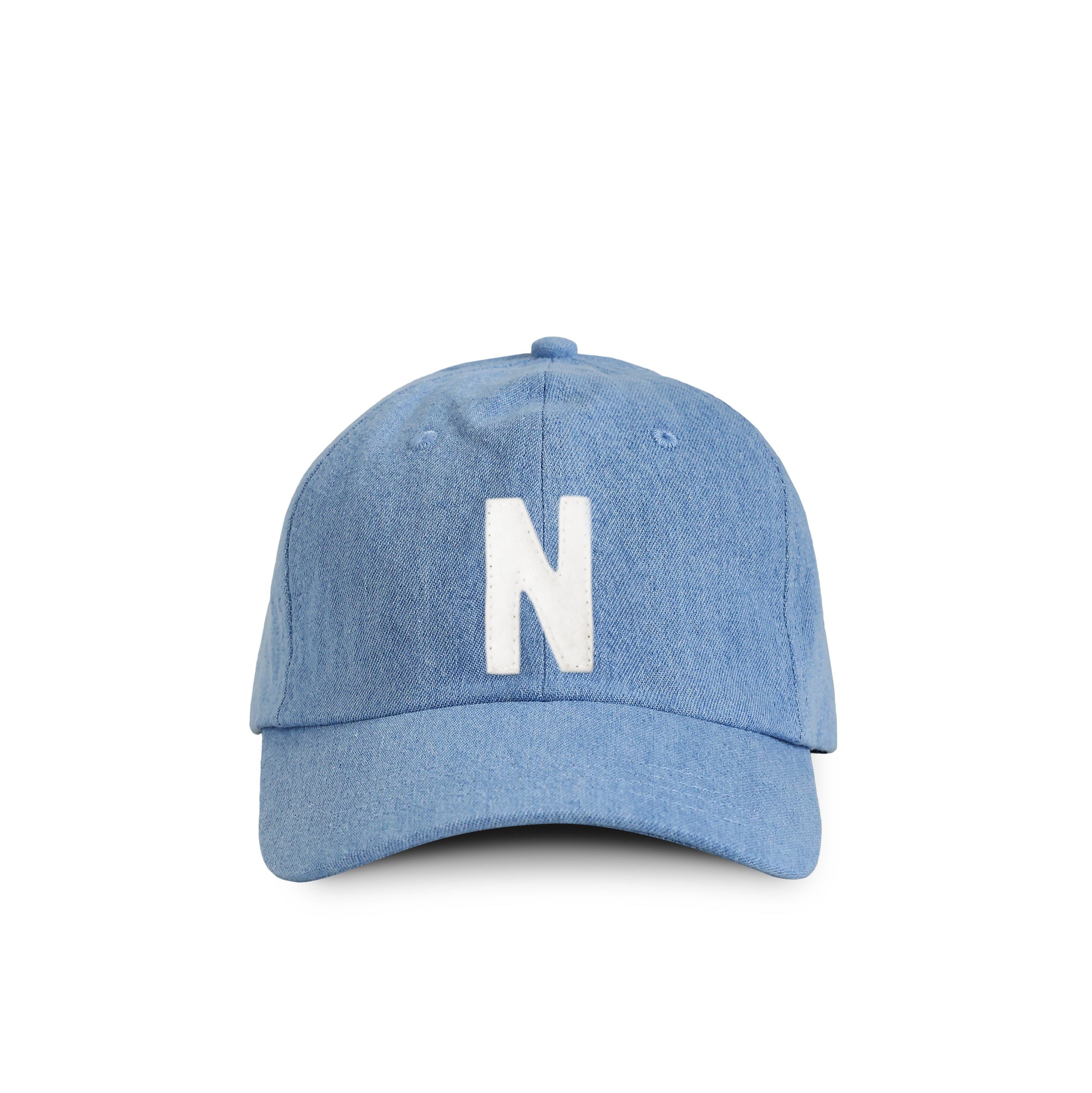 Made in Canada 100% Cotton Kids Letter N Baseball Hat Light Blue Denim - Province of Canada