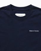 100% Cotton Embroidered Made in Canada Tee Navy - Unisex - Province of Canada