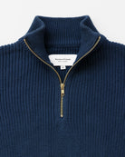 Made in Canada 100% Cotton Knit Half Zip Sweater Marine - Unisex - Province of Canada