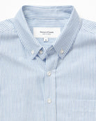 Made in Canada 100% Cotton Oxford  Stripe Button Down Shirt Royal Blue - Unisex - Province of Canada