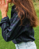 Made in Canada 100% Cotton Navy Plaid Flannel Shirt Navy Green Red - Unisex - Province of Canada