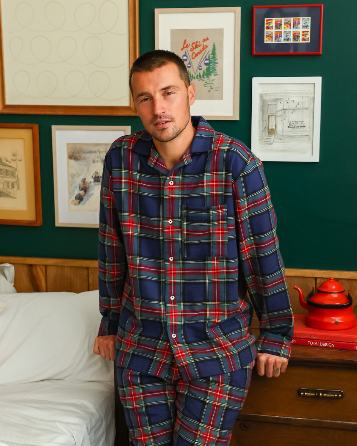 Made in Canada 100% Cotton Nick Plaid Flannel Pyjama Shirt - Unisex - Province of Canada