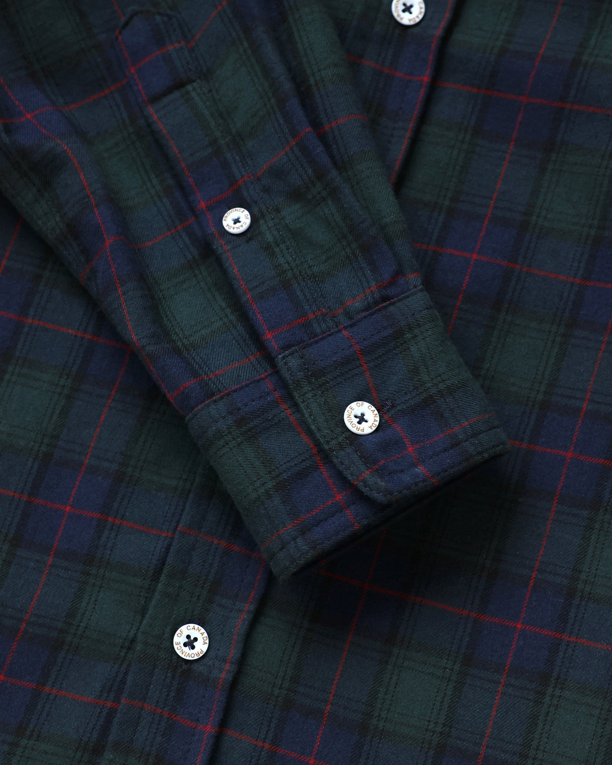 Made in Canada 100% Cotton Navy Plaid Flannel Shirt Navy Green Red - Unisex - Province of Canada