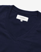 Made in Canada 100% Organic Cotton V-Neck Midi T-Shirt Dress Navy Blue Province of Canada