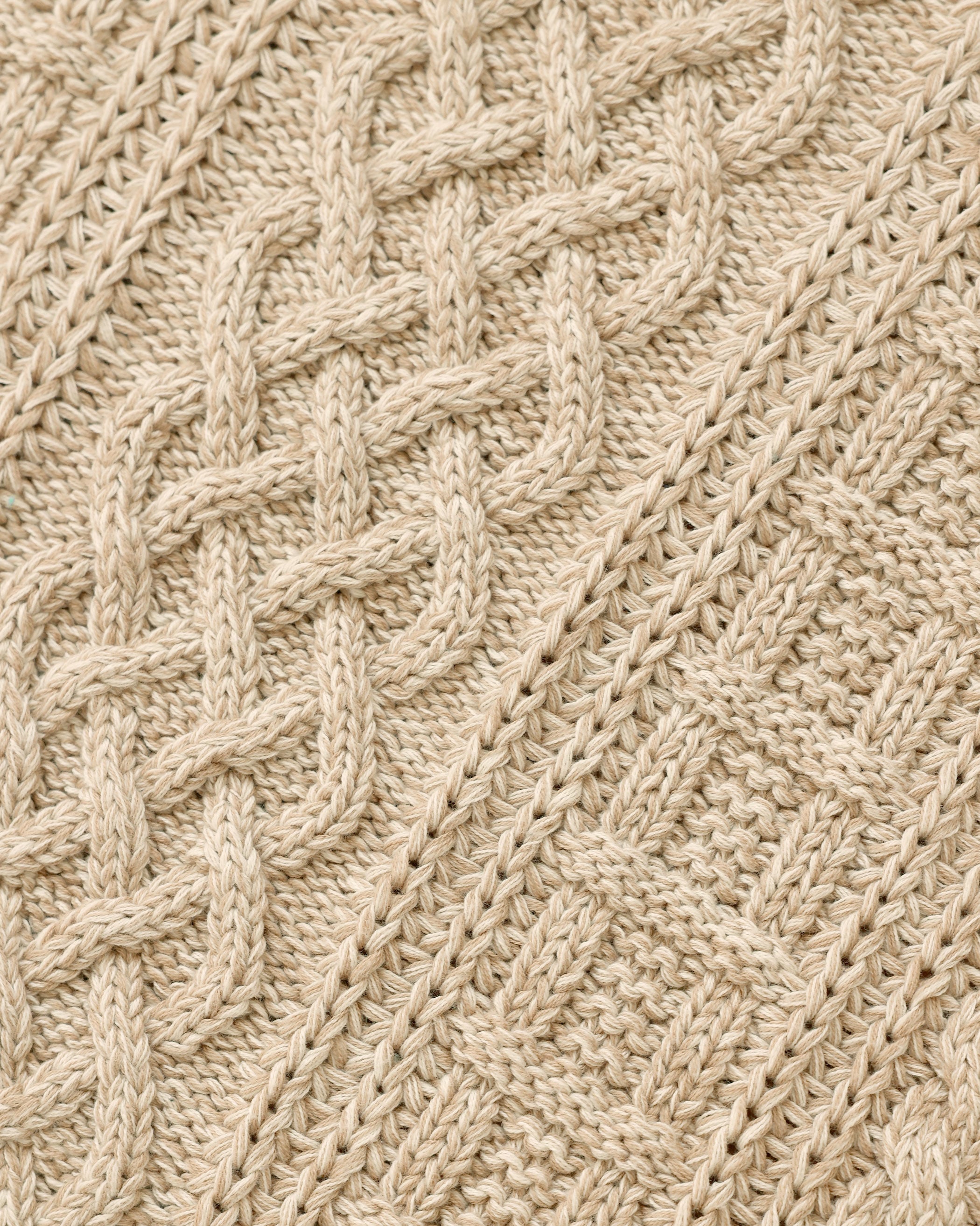 Made in Canada 100% Cotton Ivy Cable Knit Sweater Heather Beige - Unisex - Province of Canada