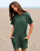 Made in Canada 100% Organic Cotton Pocket T-Shirt Dress Cloud - Province of Canada