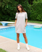 Made in Canada 100% Cotton Pocket T-Shirt Dress Oatmeal - Province of Canada