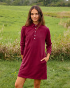Made in Canada Sunday Polo Long Sleeve Dress Burgundy - Province of Canada