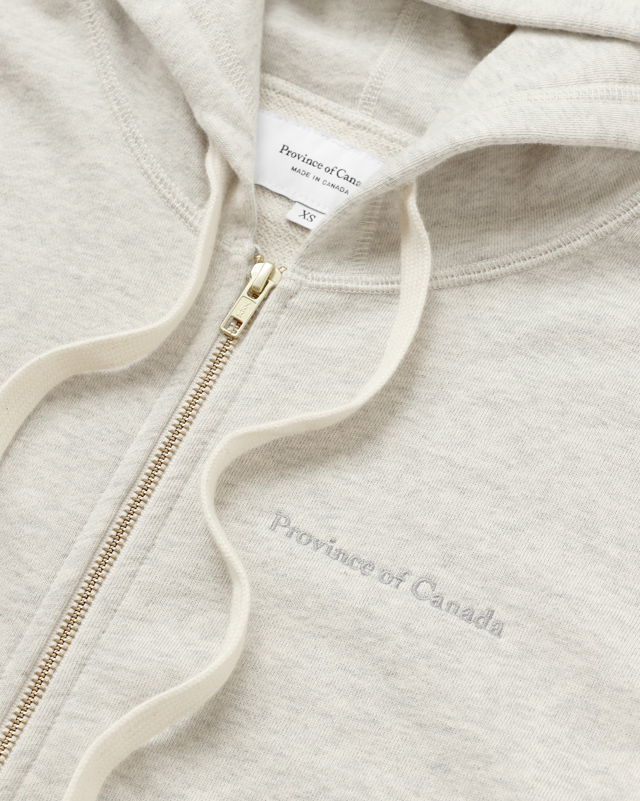 Made in Canada 100% Cotton French Terry Zip Hoodie Eggshell - Unisex - Province of Canada 