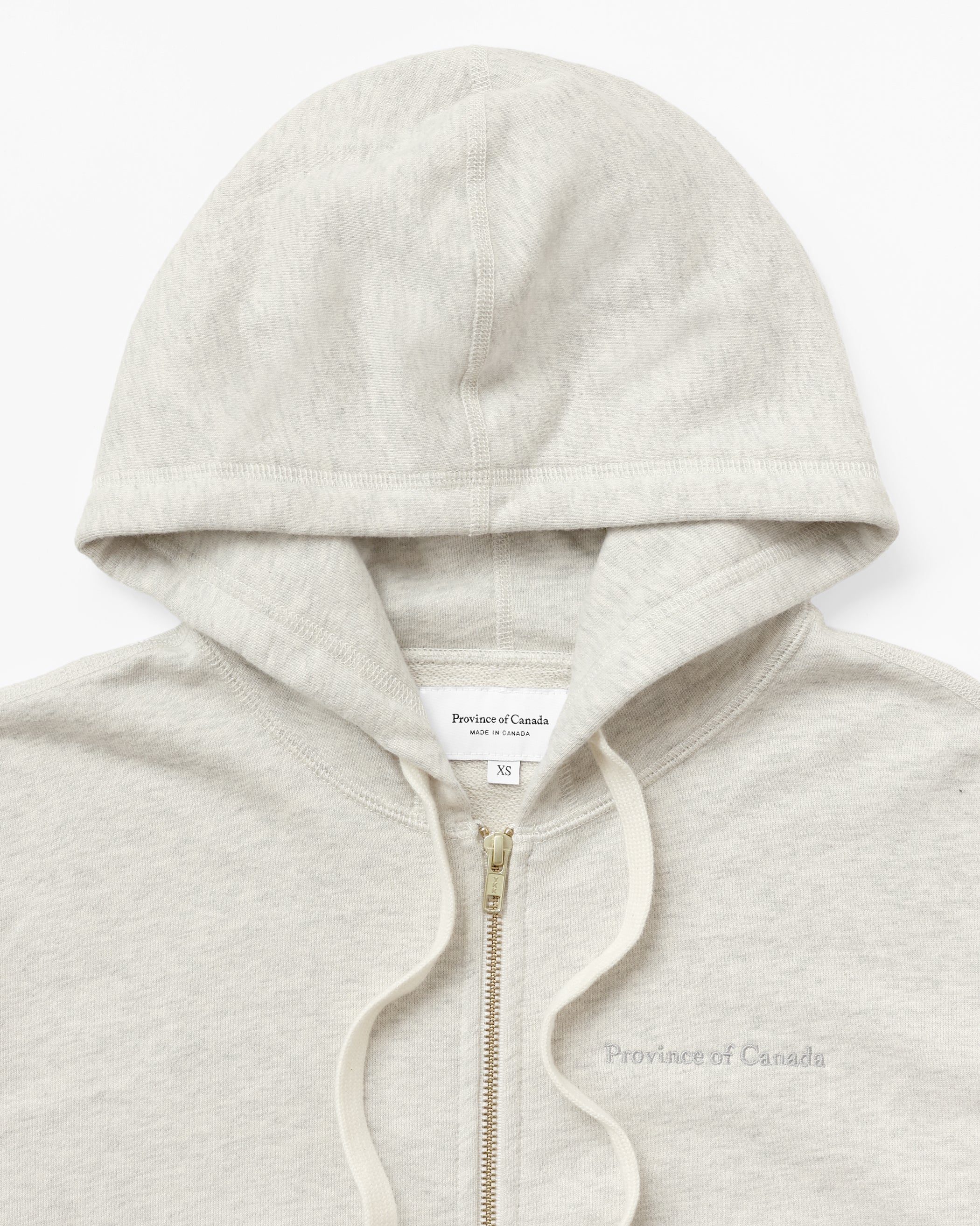 Made in Canada 100% Cotton French Terry Zip Hoodie Eggshell - Unisex - Province of Canada 