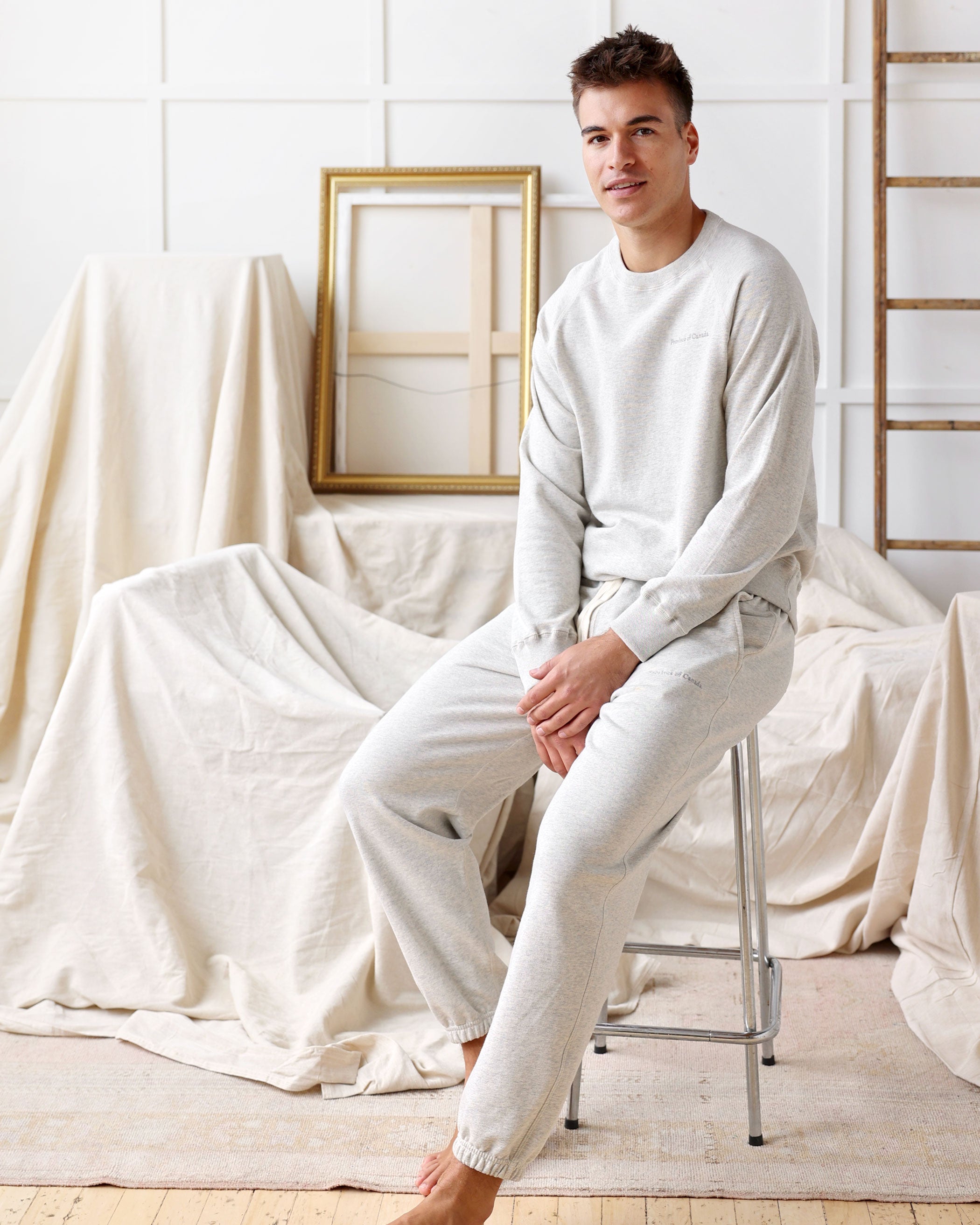 Made in Canada Relaxed French Terry Sweatpant Eggshell 100% Cotton - Unisex - Province of Canada