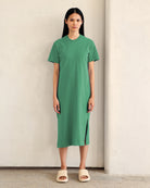 Made in Canada 100% Organic Cotton Midi T-Shirt Dress Green - Province of Canada
