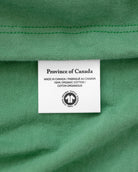 Made in Canada 100% Organic Cotton Soccer Football Script Flag Tee Green - Unisex - Province of Canada  